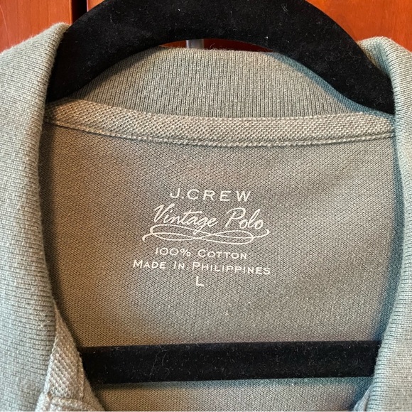 Men’s J. Crew Olive Green Short Sleeve Vintage Polo Large - Picture 3 of 7
